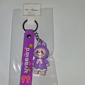 Purple Keychain with Cute Character